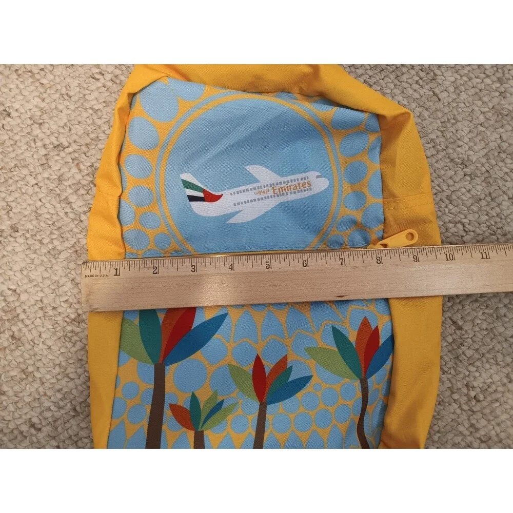 Emirates Expo 2020 Dubai Mini Backpack Yellow Blue Airline Travel 11”